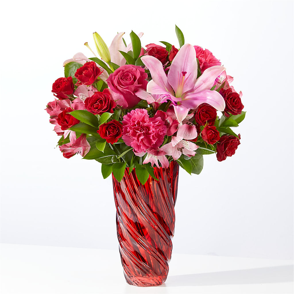 In Love Bouquet with Luxe Swirl Vase – Longview Flower Shop, Longview TX
