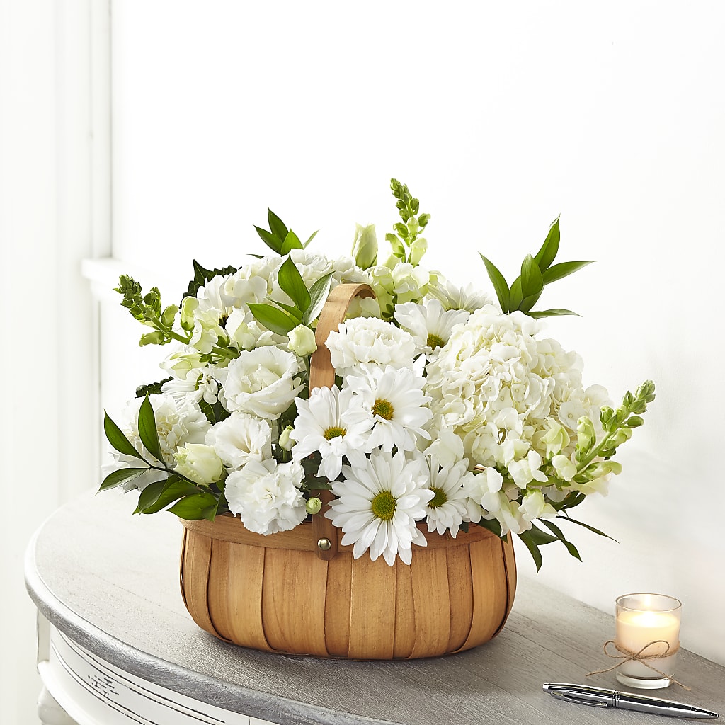 Pure Ivory Basket – Longview Flower Shop, Longview TX