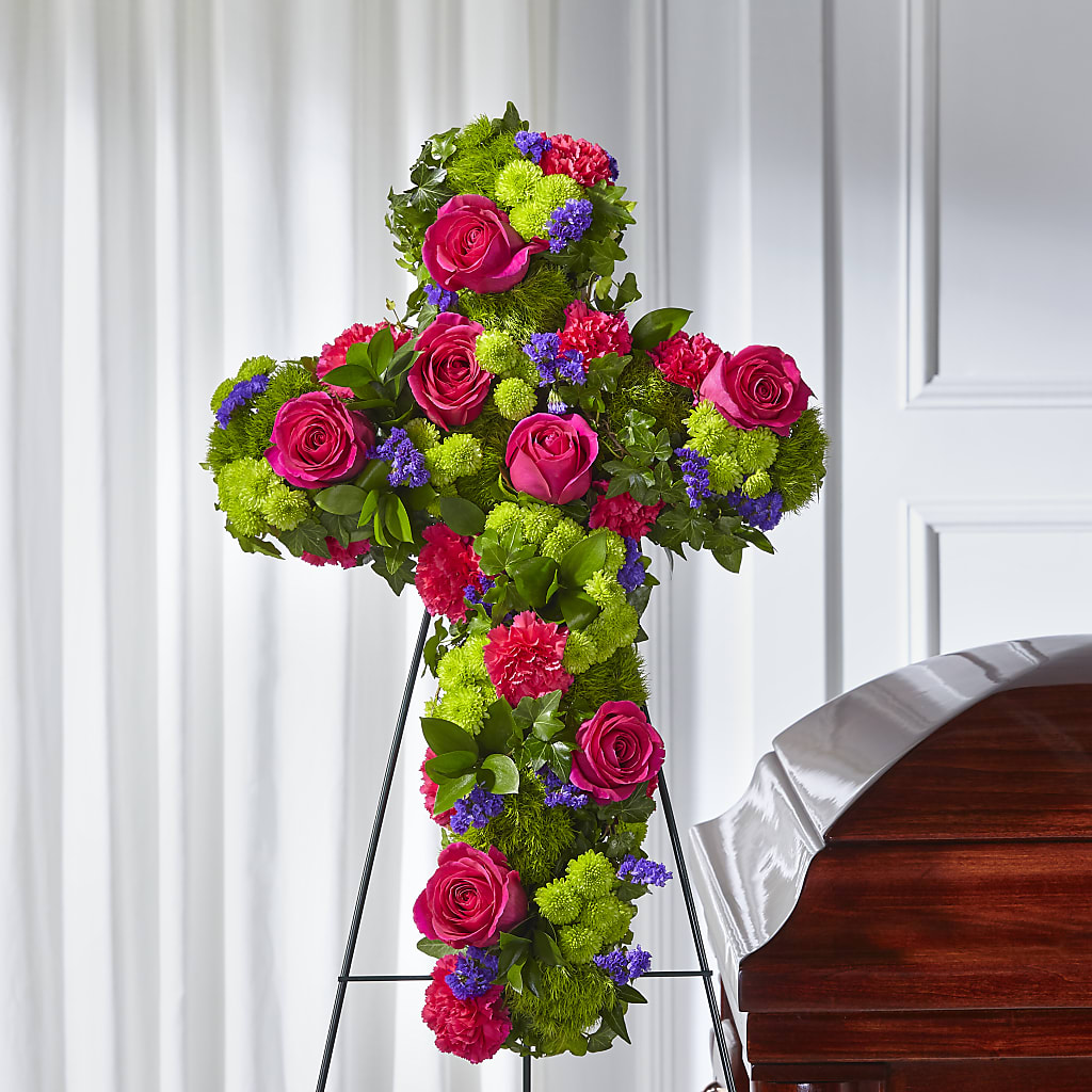 Tribute Rose Floral Cross – Longview Flower Shop, Longview TX