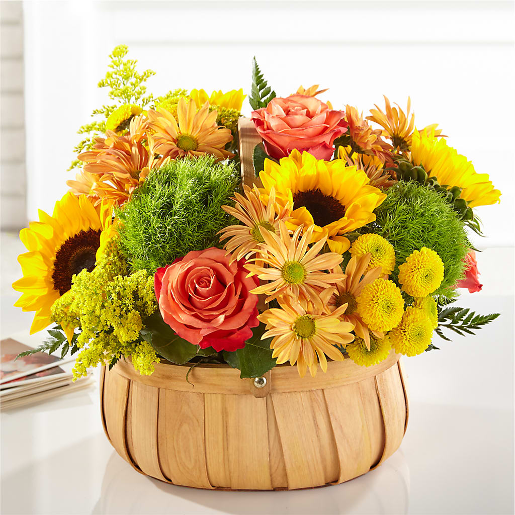 Harvest Sunflower Basket – Longview Flower Shop, Longview TX