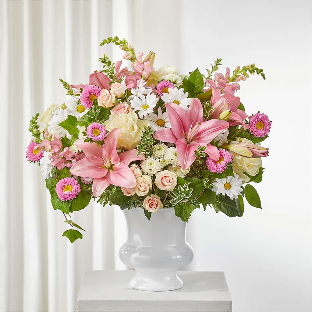 Empathetic Blooms Urn Arrangement – Longview Flower Shop, Longview TX