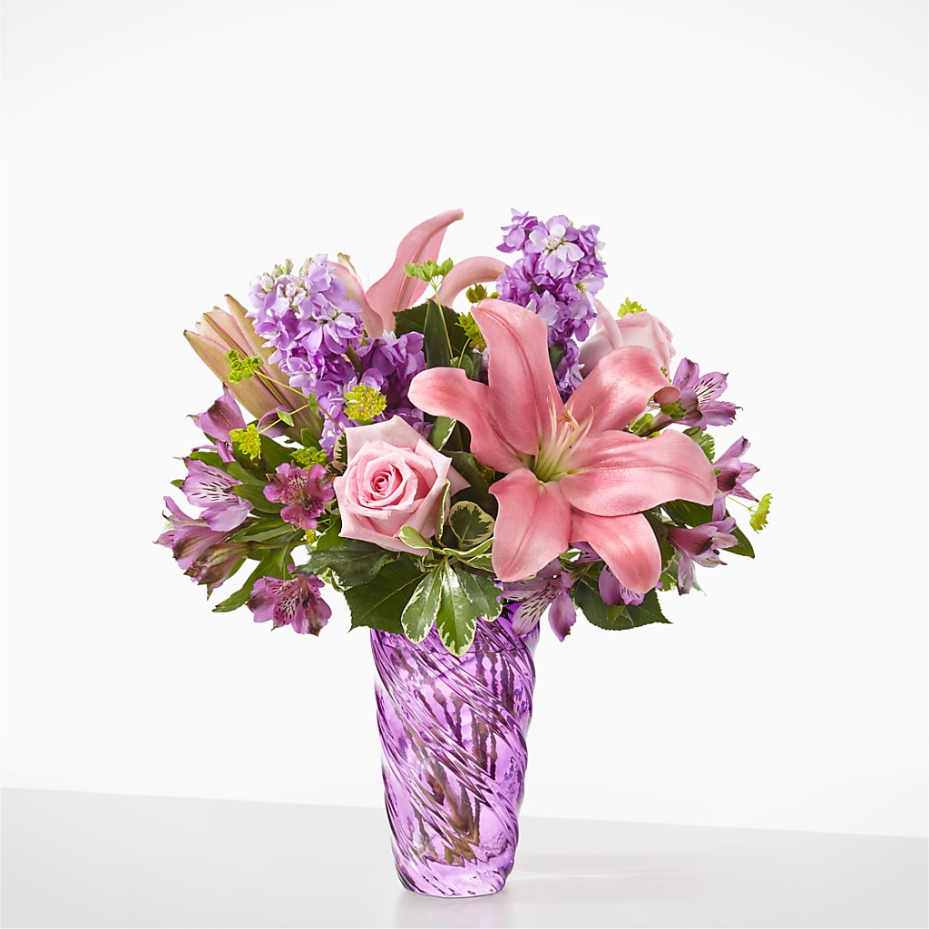 Precious Petals Bouquet with Luxe Swirl Vase – Longview Flower Shop, Longview TX