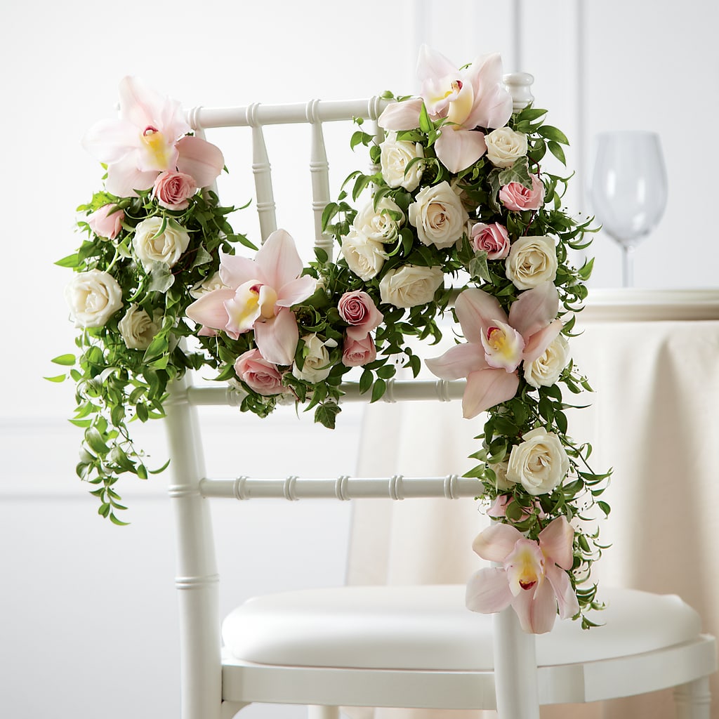 Orchid Rose Chair Décor – Longview Flower Shop, Longview TX