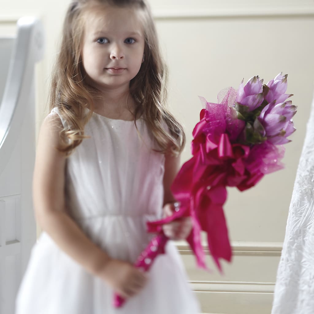 Sparkle Pink Flower Girl Bouquet – Longview Flower Shop, Longview TX