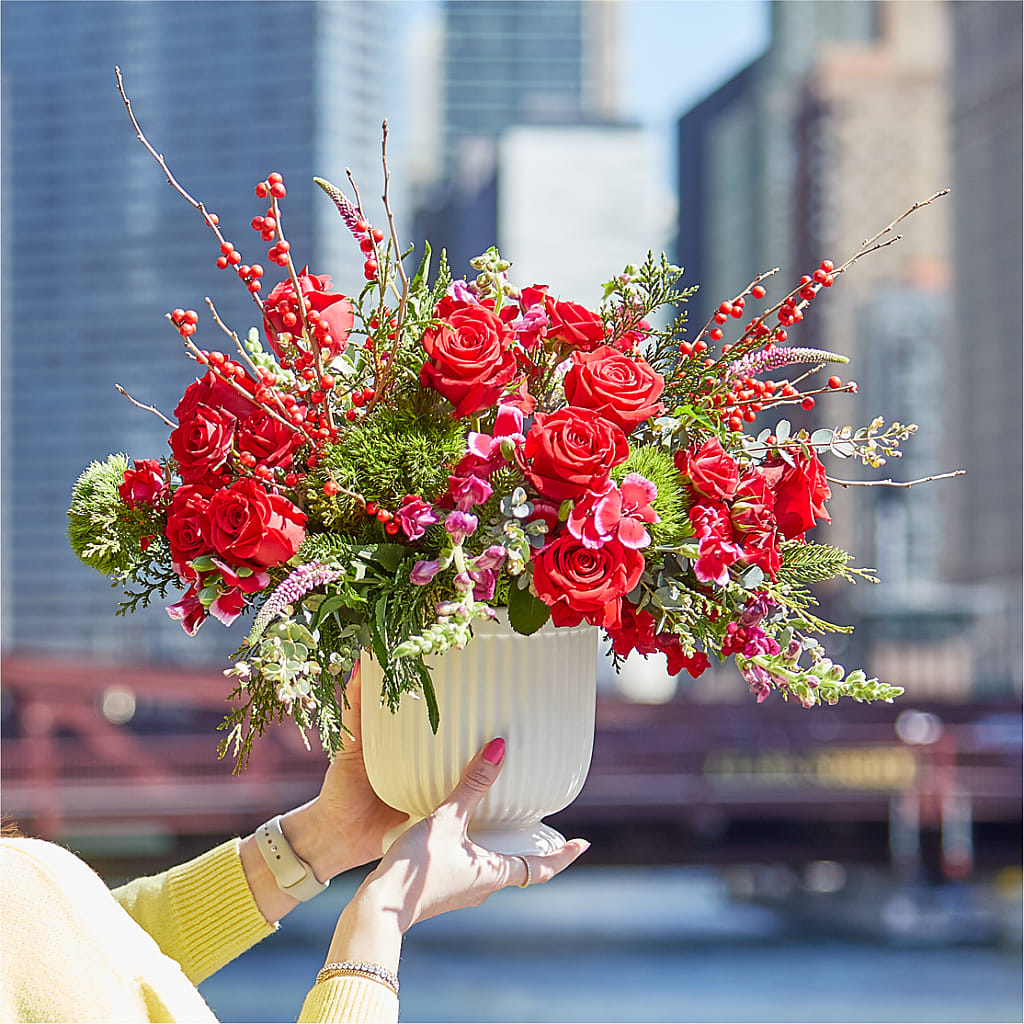 Big Red Bow Bouquet –  Longview Flower Shop, Longview TX