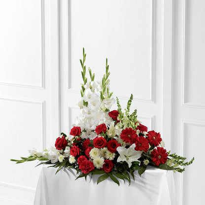 Crimson & White Arrangement –  Longview Flower Shop, Longview TX