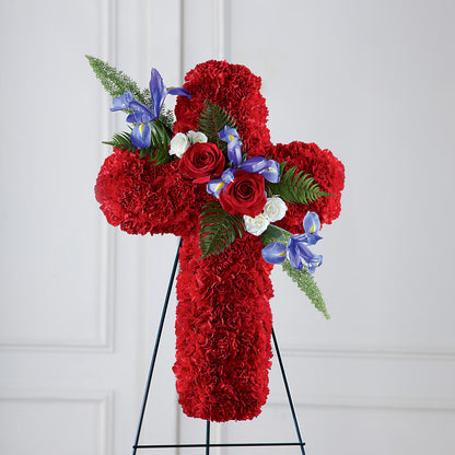 Faithful Hero Floral Cross –  Longview Flower Shop, Longview TX