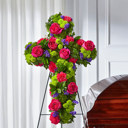Tribute Rose Floral Cross –  Longview Flower Shop, Longview TX