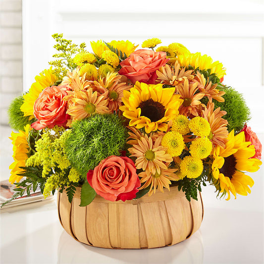 Harvest Sunflower Basket –  Longview Flower Shop, Longview TX