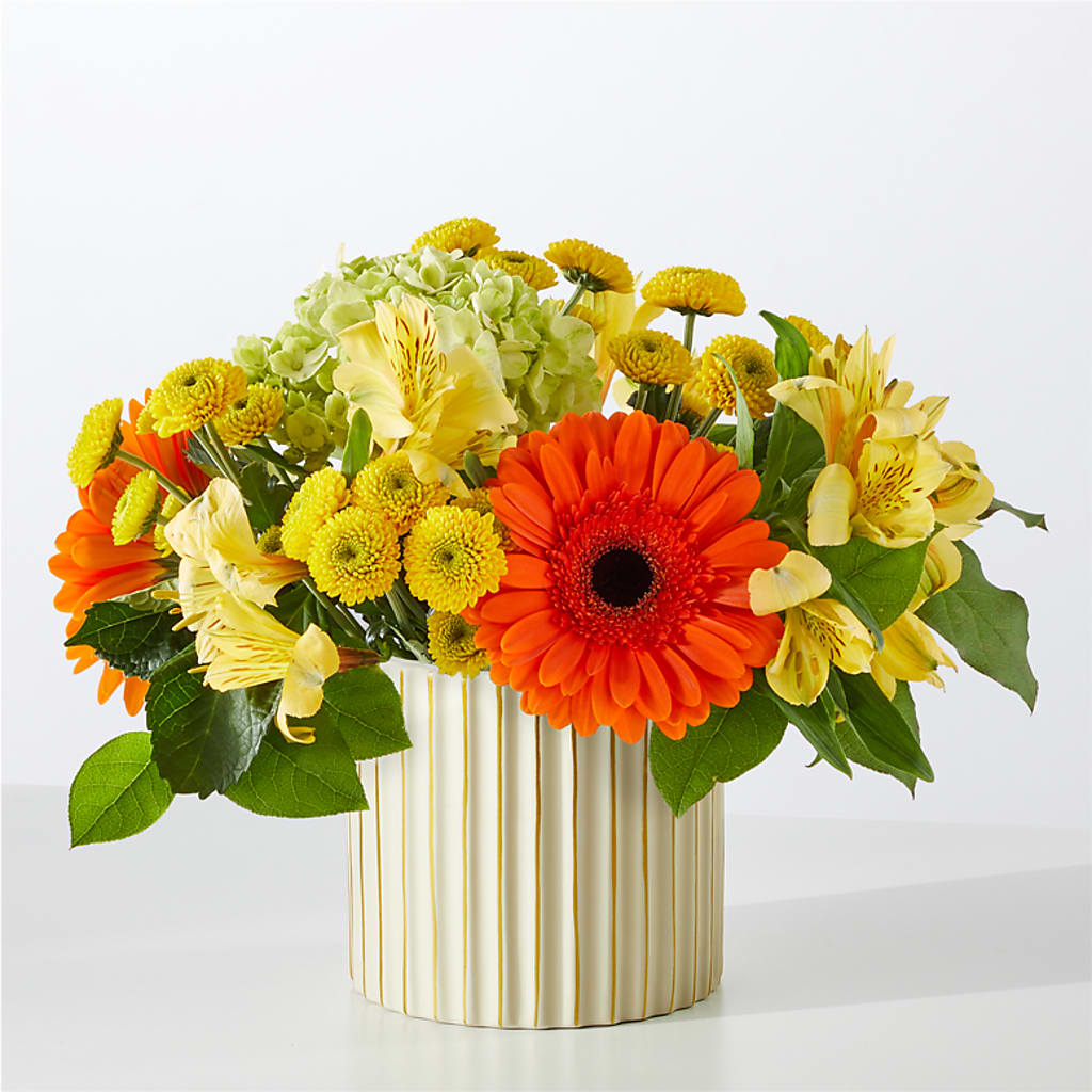 Autumn Sunshine Bouquet with Ivory Vase –  Longview Flower Shop, Longview TX