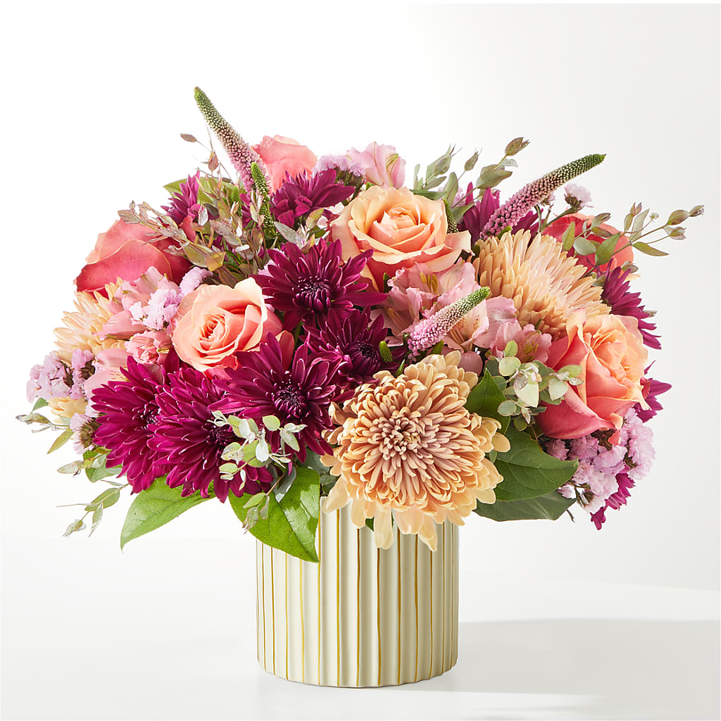Berry Cobbler Bouquet with Ivory Vase –  Longview Flower Shop, Longview TX