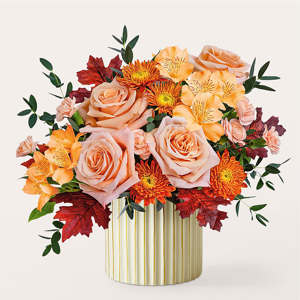 Spiced Latte Bouquet with Ivory Vase –  Longview Flower Shop, Longview TX