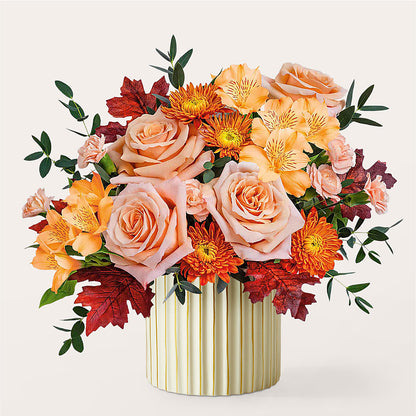 Spiced Latte Bouquet with Ivory Vase –  Longview Flower Shop, Longview TX