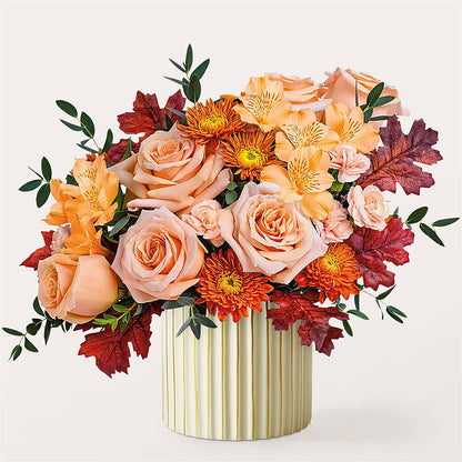 Spiced Latte Bouquet with Ivory Vase –  Longview Flower Shop, Longview TX