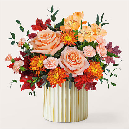 Spiced Latte Bouquet with Ivory Vase –  Longview Flower Shop, Longview TX