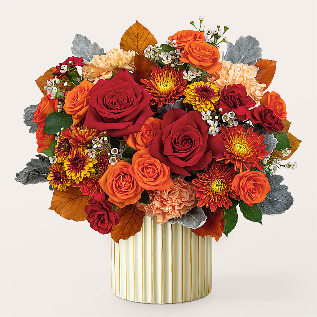 Merlot Bouquet with Ivory Vase –  Longview Flower Shop, Longview TX