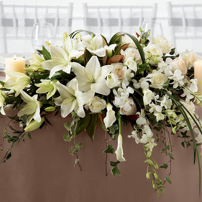 White Linen Arrangement –  Longview Flower Shop, Longview TX