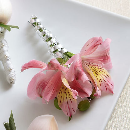 Pink Peruvian Lily Boutonniere –  Longview Flower Shop, Longview TX