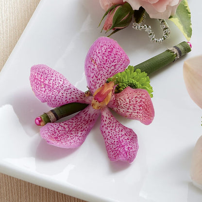 Pink Mokara Boutonniere –  Longview Flower Shop, Longview TX
