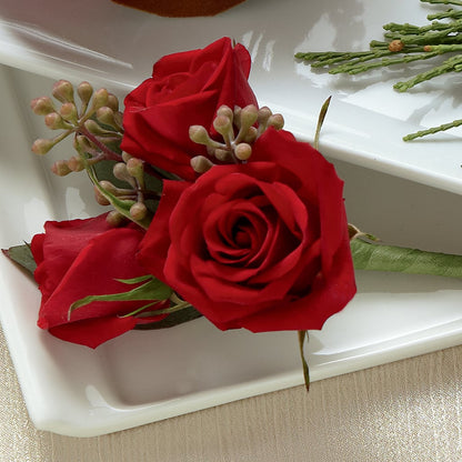 Red Spray Rose Boutonniere –  Longview Flower Shop, Longview TX