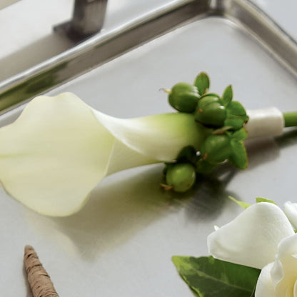White Calla Boutonniere –  Longview Flower Shop, Longview TX